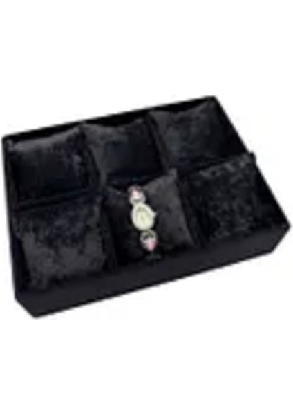 Yastıklı Süet Kaplama Takı Düzenleyici, Siyah, 24/18 cm