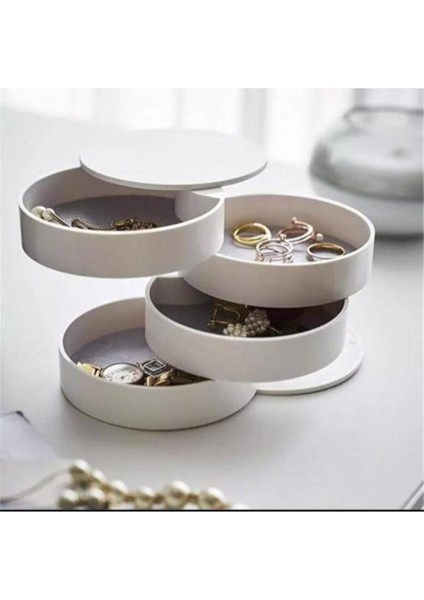 Dört Bölmeli Şık Takı ve Aksesuar Kutusu, Beyaz, Modern Tasarım fiyatları