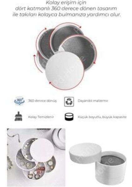 Dört Bölmeli Şık Takı ve Aksesuar Kutusu, Beyaz, Modern Tasarım modelleri