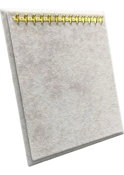 Krem Renk Süet Kumaş Ayaklı Bileklik Sergileme Standı, 20/16 cm