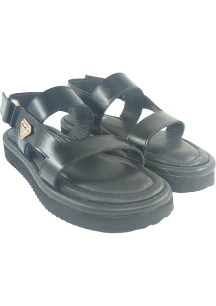 1077436KEST1022 Kadın Günlük Sandalet Siyah Açma