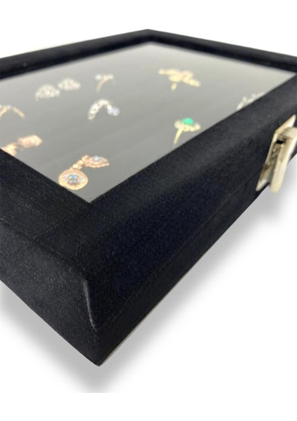 Süet Siyah Takı Kutusu, Çok Renkli, 18x25 cm, Yüzük ve Broş Saklama Alanı indirimleri
