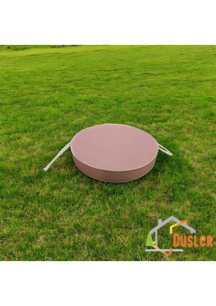 40 Çap Yuvarlak Krem Biyeli Pudra Pembe Tabure / Sandalye Minderi fırsatları