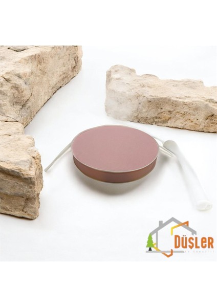 40 Çap Yuvarlak Krem Biyeli Pudra Pembe Tabure / Sandalye Minderi