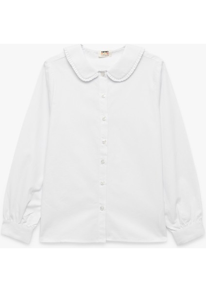 Pamuklu Uzun Kollu Bebe Yaka Basic Gömlek