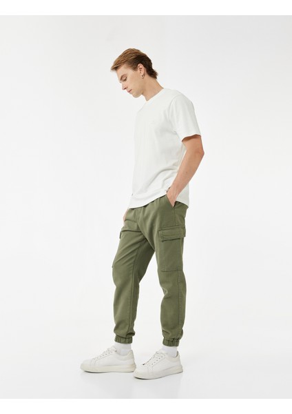 Beli Bağcıklı Kargo Cep Detaylı Pamuklu Gabardin Jogger Pantolon fiyatları