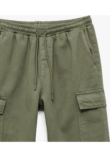 Beli Bağcıklı Kargo Cep Detaylı Pamuklu Gabardin Jogger Pantolon fırsatları