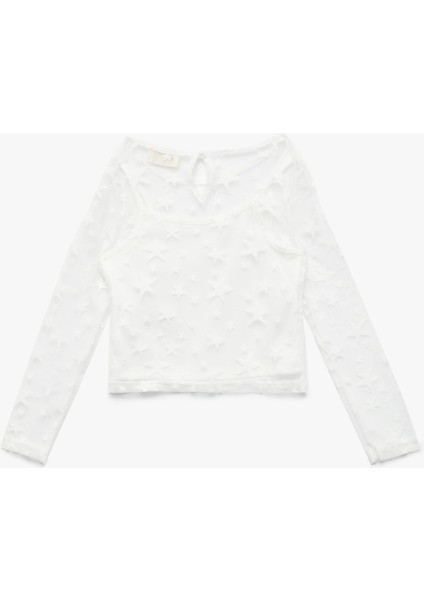 Yıldız Desenli Uzun Kollu Bisiklet Yaka Bluz fiyatları