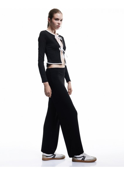 Viskon Karışımlı Yüksek Bel Ispanyol Paça Tayt Pantolon fiyatları