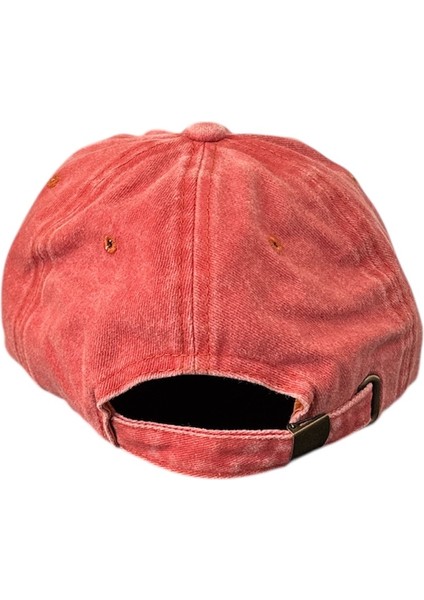 Vintage Görünümlü Unisex Lüks Yıkamalı Nakışlı Şapka - Turuncu modelleri