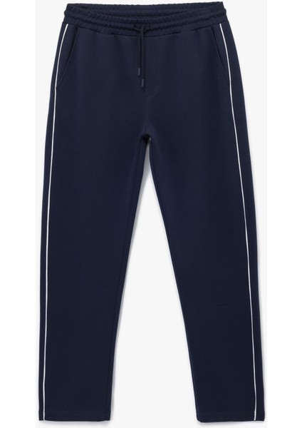 Pamuklu Cepli Çizgi Detaylı Beli Bağcıklı Eşofman Altı