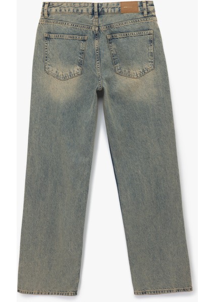 Pamuklu Düz Kesim Düz Paça Jean Pantolon - Straight Jeans fiyatları