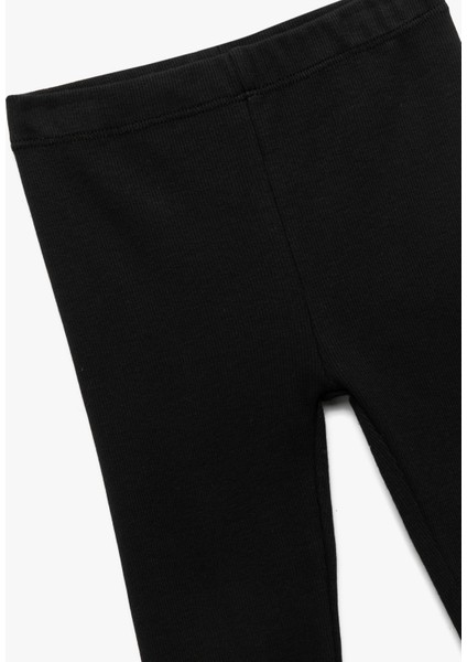 Pamuklu Beli Lastikli Basic Tayt