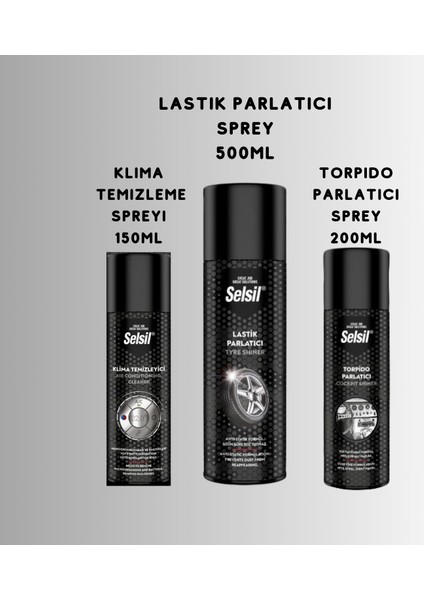 Oto Bakım Temizlik Seti Lastik Parlatıcı Torpido Parlatıcı Klima Temizleme Spreyi Araç Temizleme Seti
