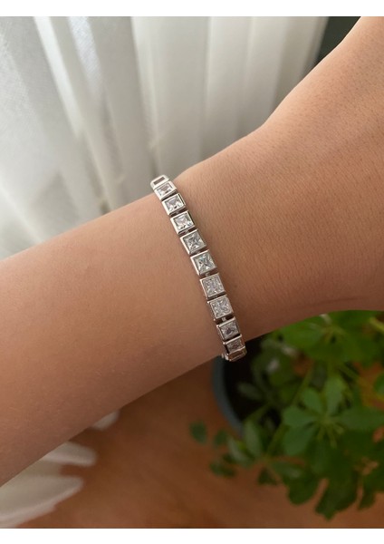 Xuping Gümüş Renk Kararmaz Bileklikler 20 cm