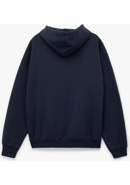 Yıldız Baskılı Şardonlu Kapüşonlu Kanguru Cepli Oversize Fermuarlı Sweatshirt fiyatları
