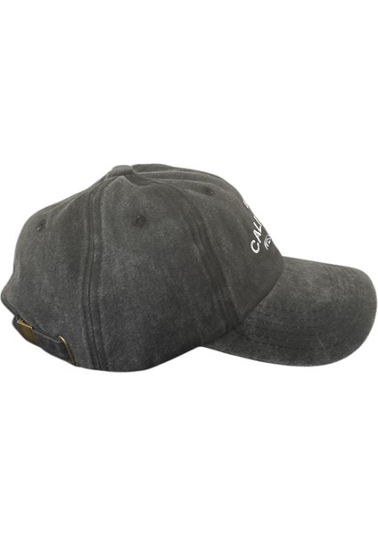 Vintage Görünümlü Unisex Lüks Yıkamalı Nakışlı Şapka - Koyu Gri fiyatları