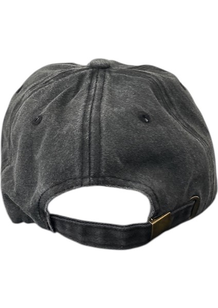 Vintage Görünümlü Unisex Lüks Yıkamalı Nakışlı Şapka - Koyu Gri modelleri