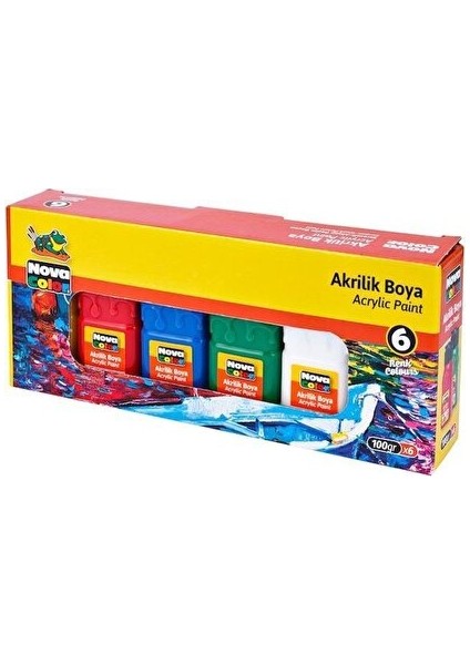 Akrilik Boya 100 gr 6 Renkli Sanatsal Malzeme Seti Yaratıcı Projeler İçin Uygun