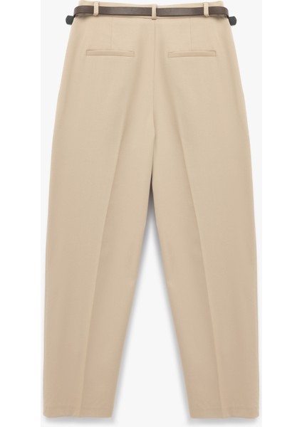 Cepli Pile Detaylı Kemerli Kumaş Cigarette Pantolon fiyatları