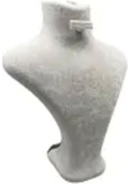 Krem Renk Süet Kumaş Takım Takı Mankeni, 28/22 cm, Şık ve Zarif Sergileme Ürünü modelleri