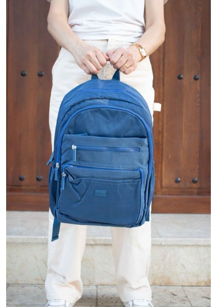 Young 17304 Mavi Krinkıl Kumaş Suya Dayanıklı Çok Cepli Sırt Çantası fiyatları