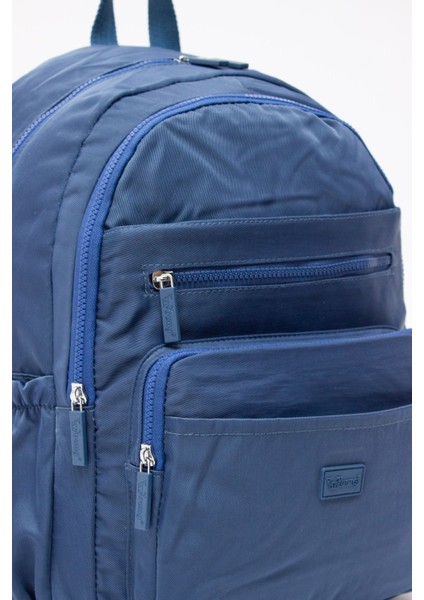 Young 17304 Mavi Krinkıl Kumaş Suya Dayanıklı Çok Cepli Sırt Çantası