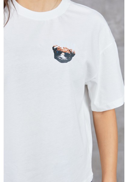 Baskılı Bisiklet Yaka T-Shirt modelleri