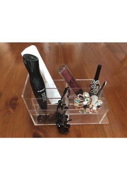 6 Bölmeli Akrilik Makyaj ve Takı Organizer Seti, Şık ve Kullanışlı Tasarım