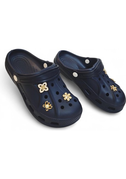 3010 Lacivert Crks Taşlı Havuz Plaj Çizgili Bayan Terlik fiyatları