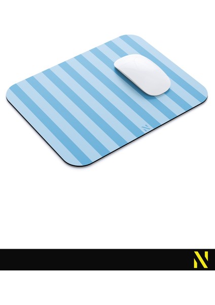 Mavi Renkli Çizgili Ergonomik Mouse Pad - 23 cm x 19 cm - Kaydırmaz Taban Ev ve Ofis Kullanımı Için Ideal Fare Altlığı Mousepad modelleri
