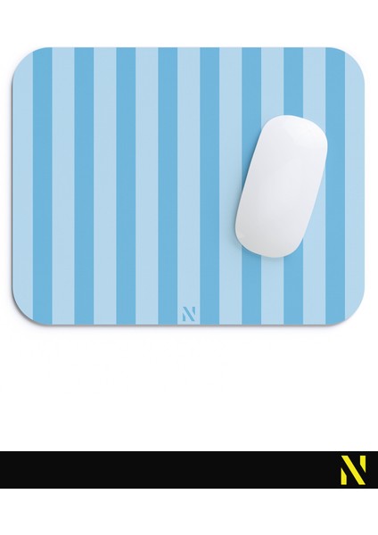 Mavi Renkli Çizgili Ergonomik Mouse Pad - 23 cm x 19 cm - Kaydırmaz Taban Ev ve Ofis Kullanımı Için Ideal Fare Altlığı Mousepad fırsatları