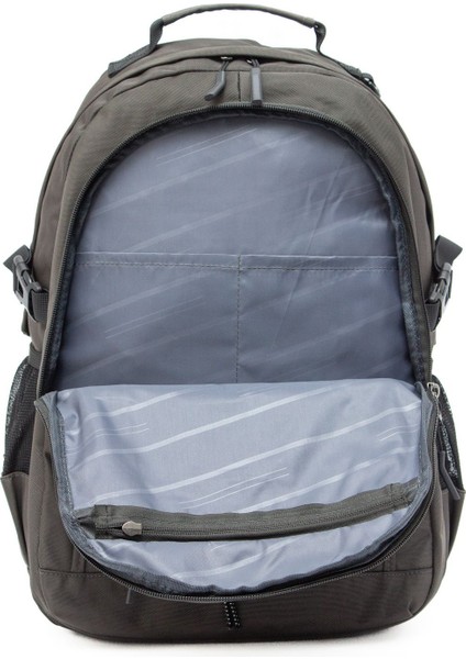 Young 51537 Grey Gri Unisex Çok Cepli Laptop Bölmeli Suya Dayanıklı Sırt Çantası