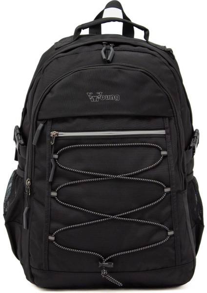 Young 51537 Black Siyah Unisex Çok Cepli Suya Dayanıklı Sırt Çantası