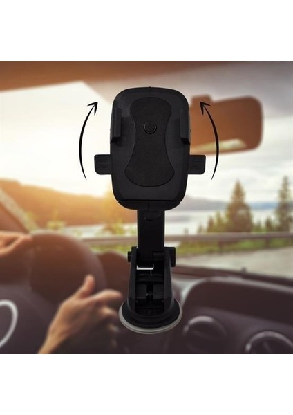 ® 360 Derece Dönen Torpido Üstü Uzunluk Ayarlamalı Vantuzlu Teleskopik Araç Telefon Tutucu fırsatları