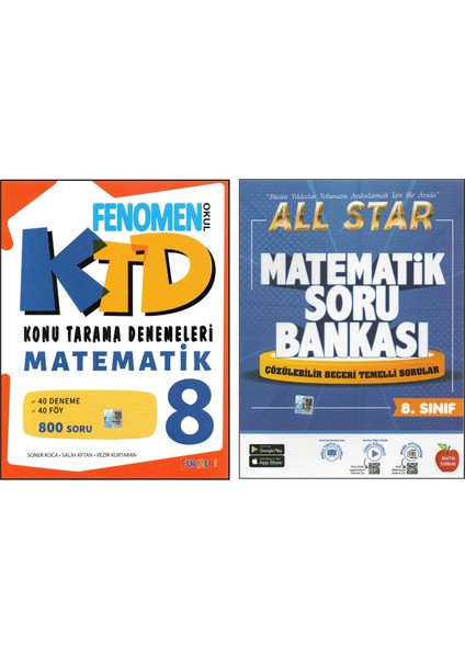 Fenomen 8.sınıf Ktd Matematik + Newton All Star Matematik (2 Kitap)