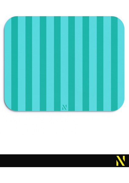 Turkuaz Renkli Çizgili Ergonomik Mouse Pad - 23 cm x 19 cm - Kaydırmaz Taban Ev ve Ofis Kullanımı Için İdeal Tasarım Fare Altlığı Mousepad
