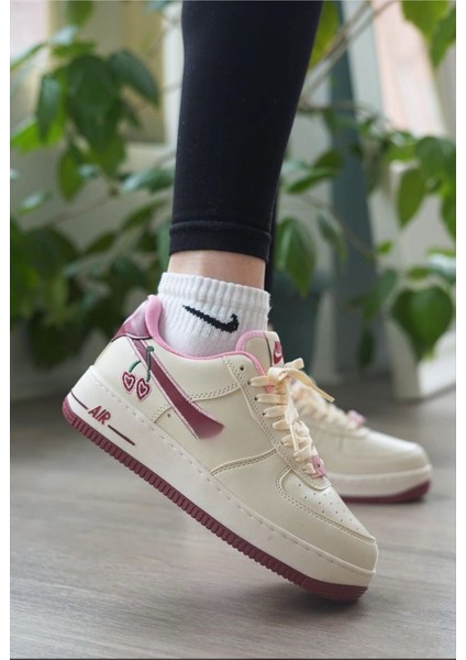 Happy Valentines Kirazlı Sneaker Beyaz