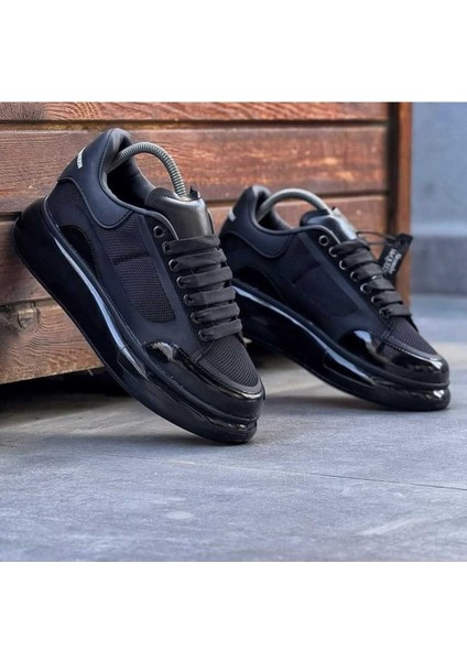 Balon Taban Erkek Sneaker Siyah Erkek Ayakkabı Klasik Sneaker