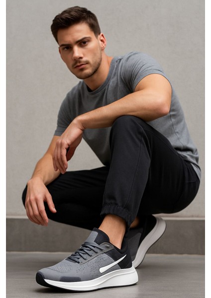 Taban Kalın Gri Spor Ayakkabı Erkek Spor Ayakkabı Sneaker Ayakkabı Bez Spor Kadın Spor