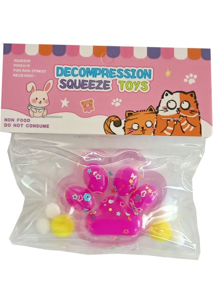 Şeffaf Zemin Renkli Yapışan Sukuşi Mojmoj Büyük Boy Kedi Patisi Squishy
