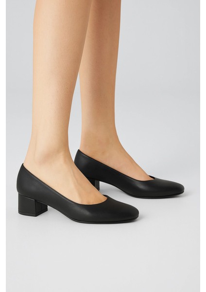 Düz Siyah Topuklu Ayakkabı Topuklu Ayakkabı Kadın Topuklu Abiye Ayakkabı
