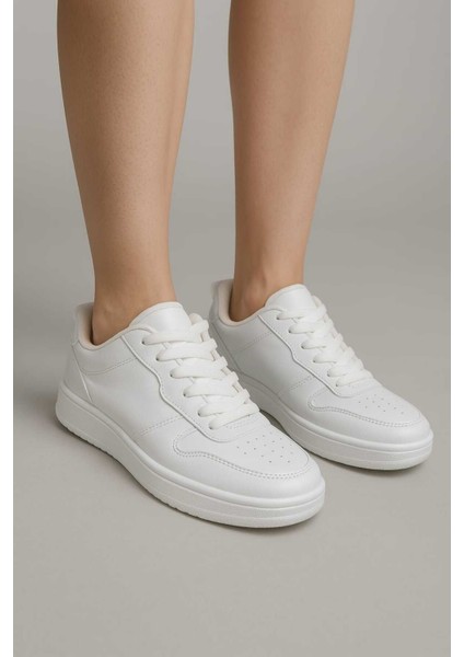 Düz Taban Sneaker Ayakkabı Kadın Spor Erkek Spor Beyaz Sneaker