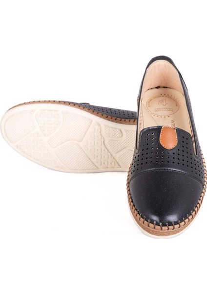 Vegan Deri Tam Ortopedik 4 Nokta Günlük Ayakkabı Siyah Renk modelleri