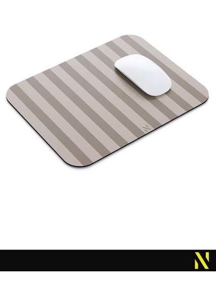 Bej Renkli Çizgili Ergonomik Mouse Pad - 23 cm x 19 cm - Kaydırmaz Taban Ev ve Ofis Kullanımı Için Ideal Fare Altlığı Mousepad modelleri