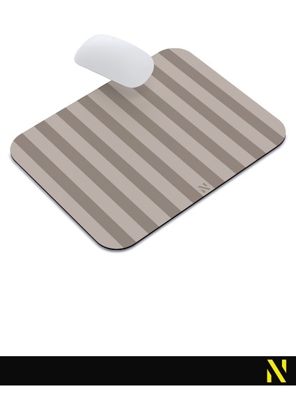 Bej Renkli Çizgili Ergonomik Mouse Pad - 23 cm x 19 cm - Kaydırmaz Taban Ev ve Ofis Kullanımı Için Ideal Fare Altlığı Mousepad indirimleri