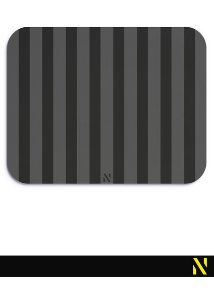 Siyah Renkli Çizgili Ergonomik Mouse Pad - 23 cm x 19 cm - Kaydırmaz Taban Ev ve Ofis Kullanımı Için Ideal Fare Altlığı Mousepad