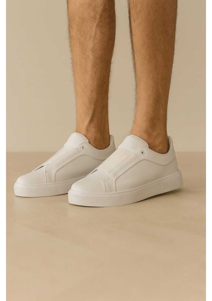 Düz Taban Erkek Sneaker Kaymaz Taban, Suni Deri Koku Yapmaz Erkek Ayakkabsı