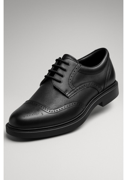 Bağcıklı Siyah Deri Erkek Ayakkabı