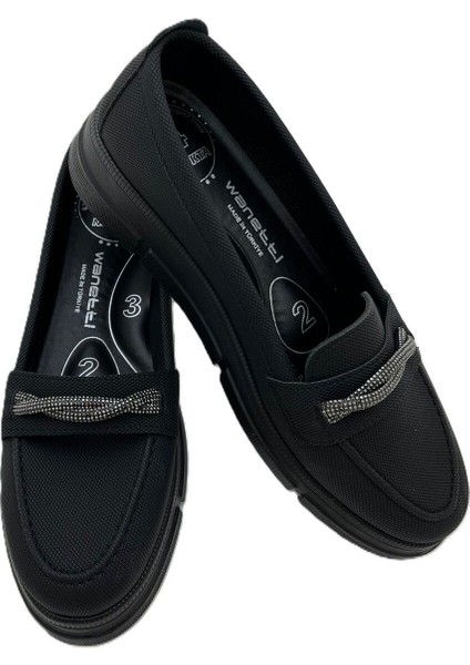 Wanetti Kadın Anne Kıvrım Taş Detaylı Ortopedik Taban Ayakkabı